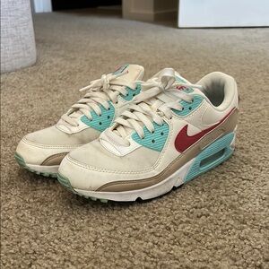 Nike Women's Air Max Sneakers - Cream and Red